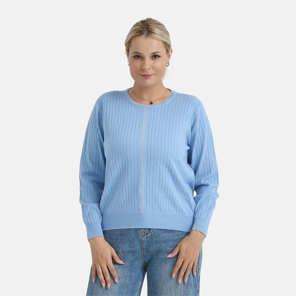 - Maisi R-Neck Blouse (Size - XL, 20 to 22) - Blue