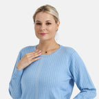 - Maisi R-Neck Blouse (Size - XL, 20 to 22) - Blue