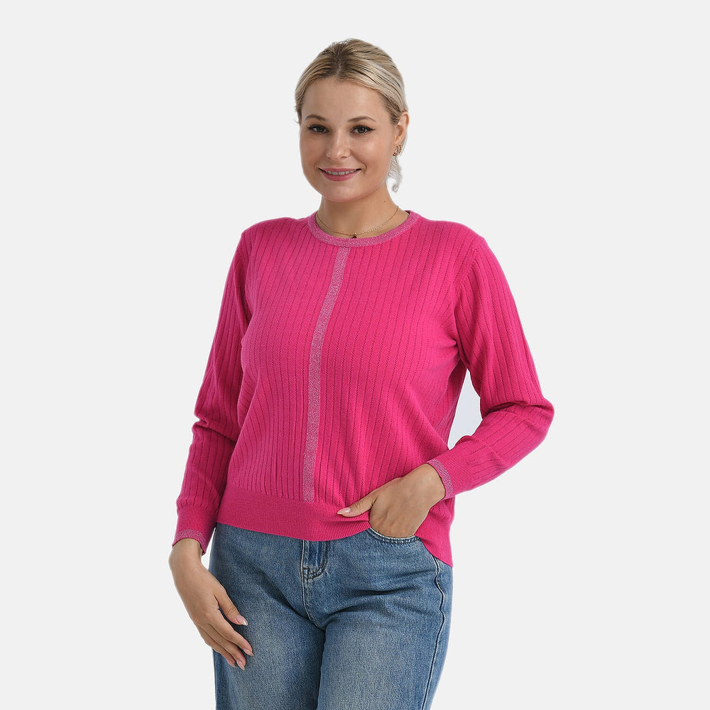 - Maisi R-Neck Blouse (Size - XL, 20 to 22) - Pink