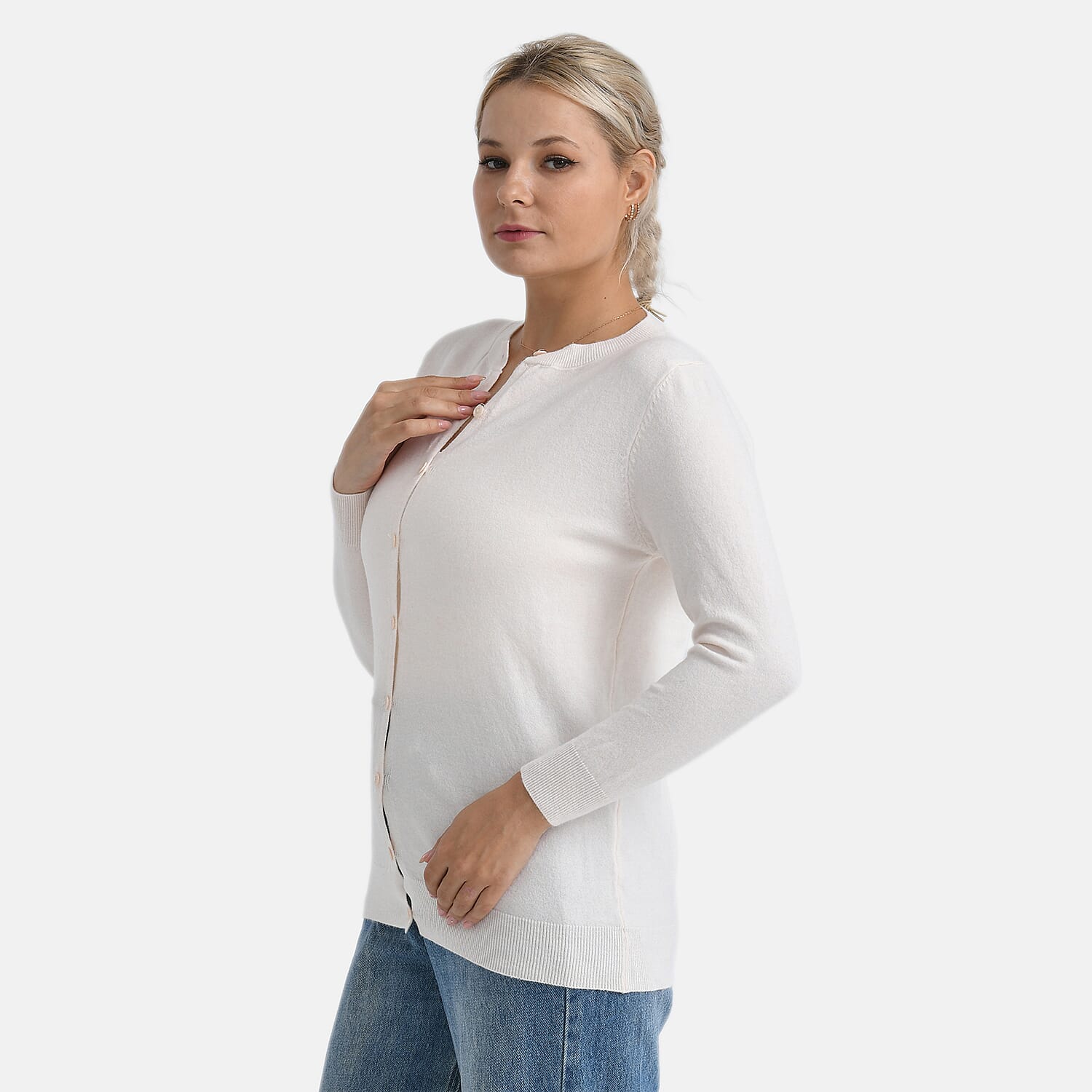 - Maisi Solid Cardigan (Size - S) - Nude