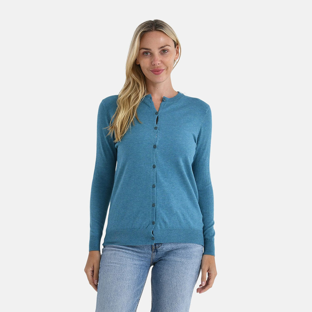 - Maisi Crew Neck Cardigan (Size 8-10) - Blue