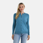 - Maisi Crew Neck Cardigan (Size 8-10) - Blue