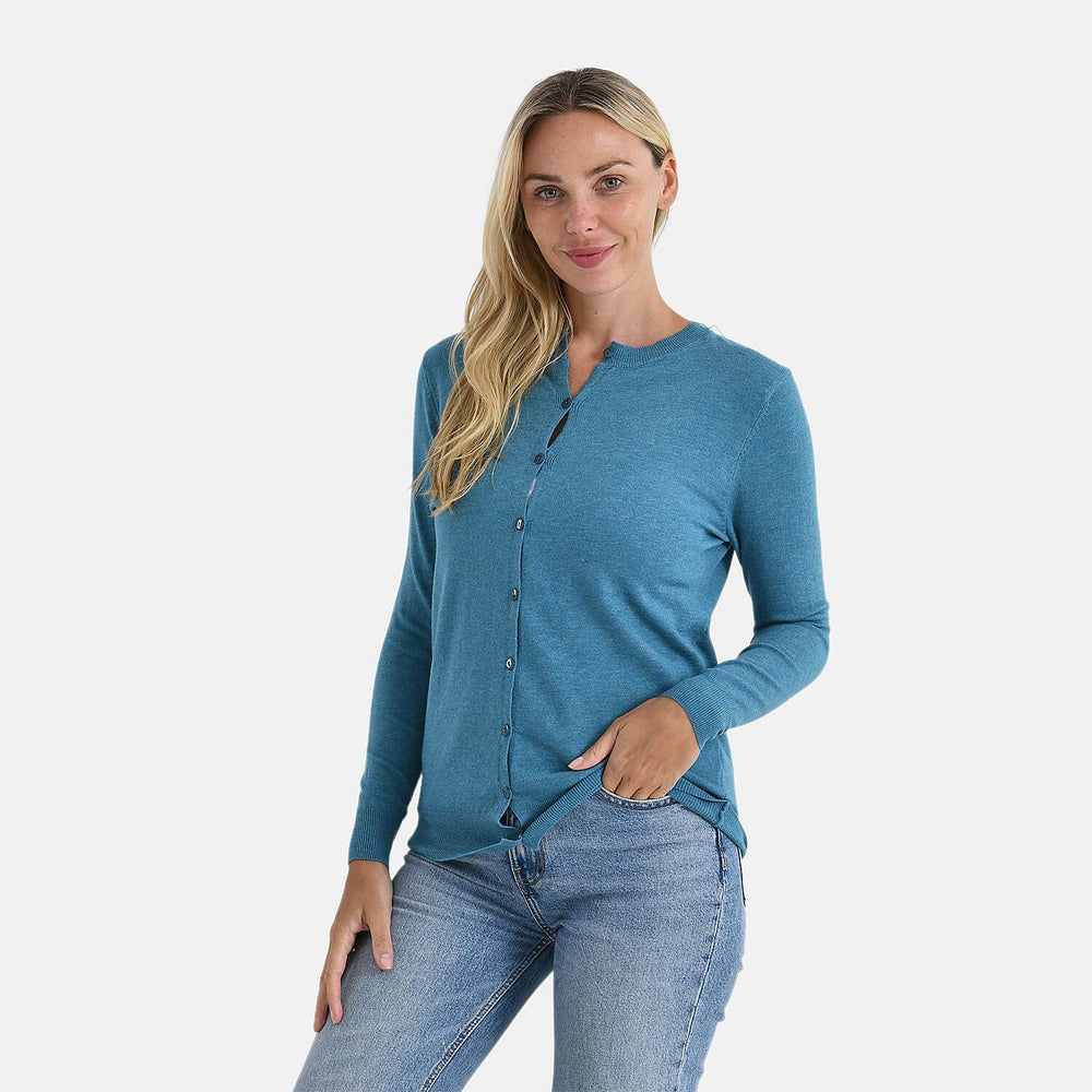 - Maisi Crew Neck Cardigan (Size 8-10) - Blue