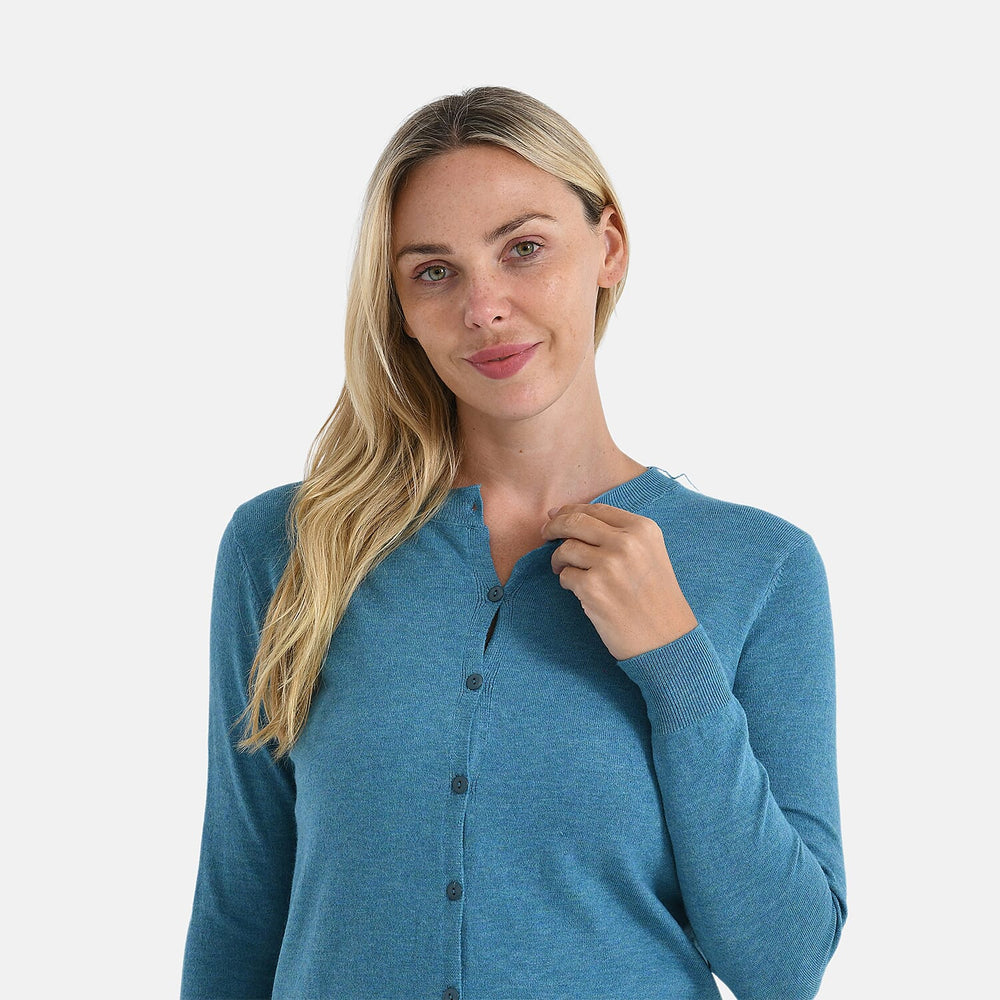 - Maisi Crew Neck Cardigan (Size 8-10) - Blue