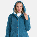 & maisi Women’s Ultra-Warm Bouclé Hooded Coat with Button Front & Pockets