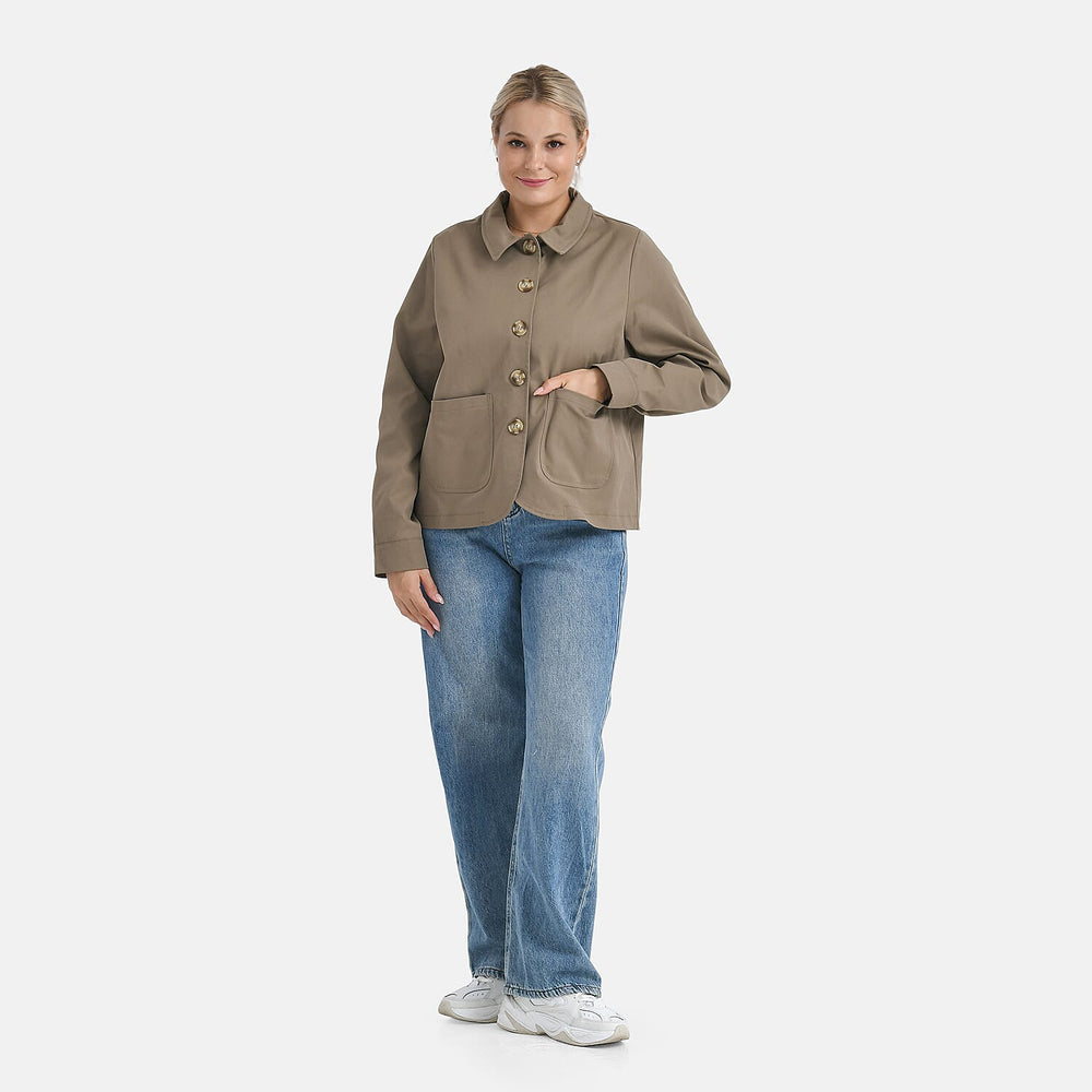 - Maisi Lightweight Short Trench Coat (Size M) - Light Khaki