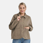 - Maisi Lightweight Short Trench Coat (Size M) - Light Khaki