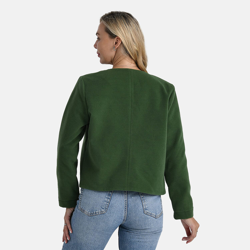 - Maisi Round-Neck Blazer (Size M) - Green