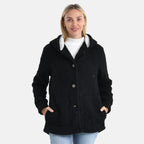 & maisi Women’s Ultra-Warm Bouclé Hooded Coat with Button Front & Pockets