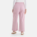 - Maisi Lightweight Cargo Trousers with Elasticated Waist (Size - L) - Pink