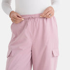 - Maisi Lightweight Cargo Trousers with Elasticated Waist (Size - L) - Pink