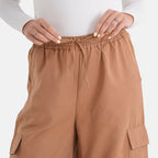 - Maisi Lightweight Cargo Trousers with Elasticated Waist (Size - XXL) - Brown