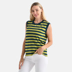 & Maisi Striped Vest (Size - XXL) - Green & Green