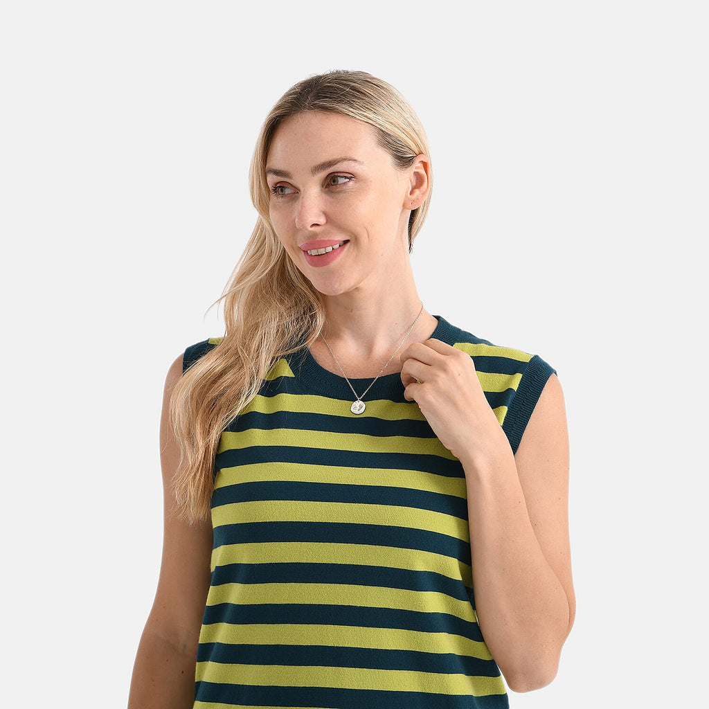 & Maisi Striped Vest (Size - XXL) - Green & Green