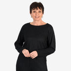 -Maisi Textured Long Sleeve Tee (Size M) - Black