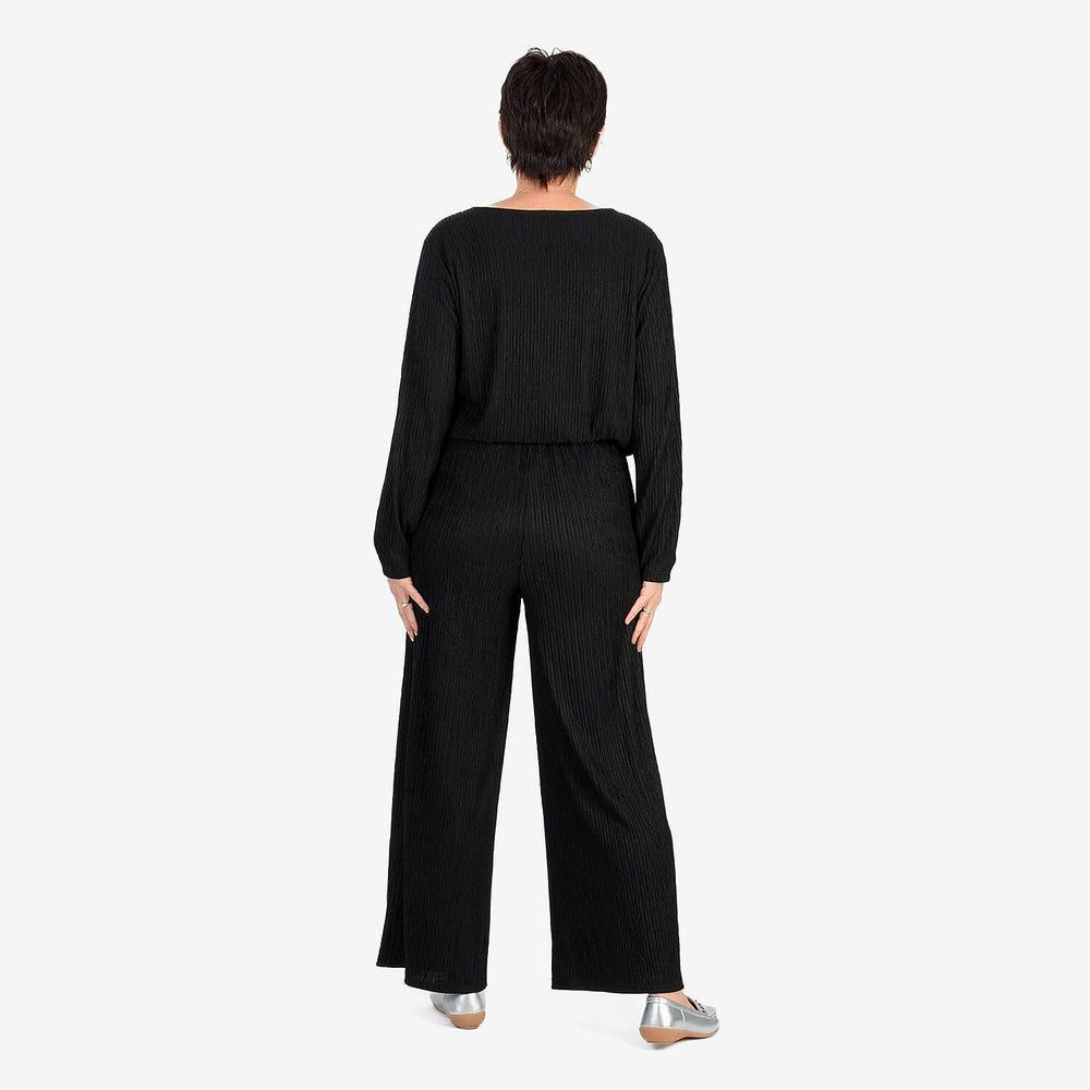 -Maisi Textured Long Sleeve Tee (Size M) - Black