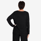 -Maisi Textured Long Sleeve Tee (Size M) - Black
