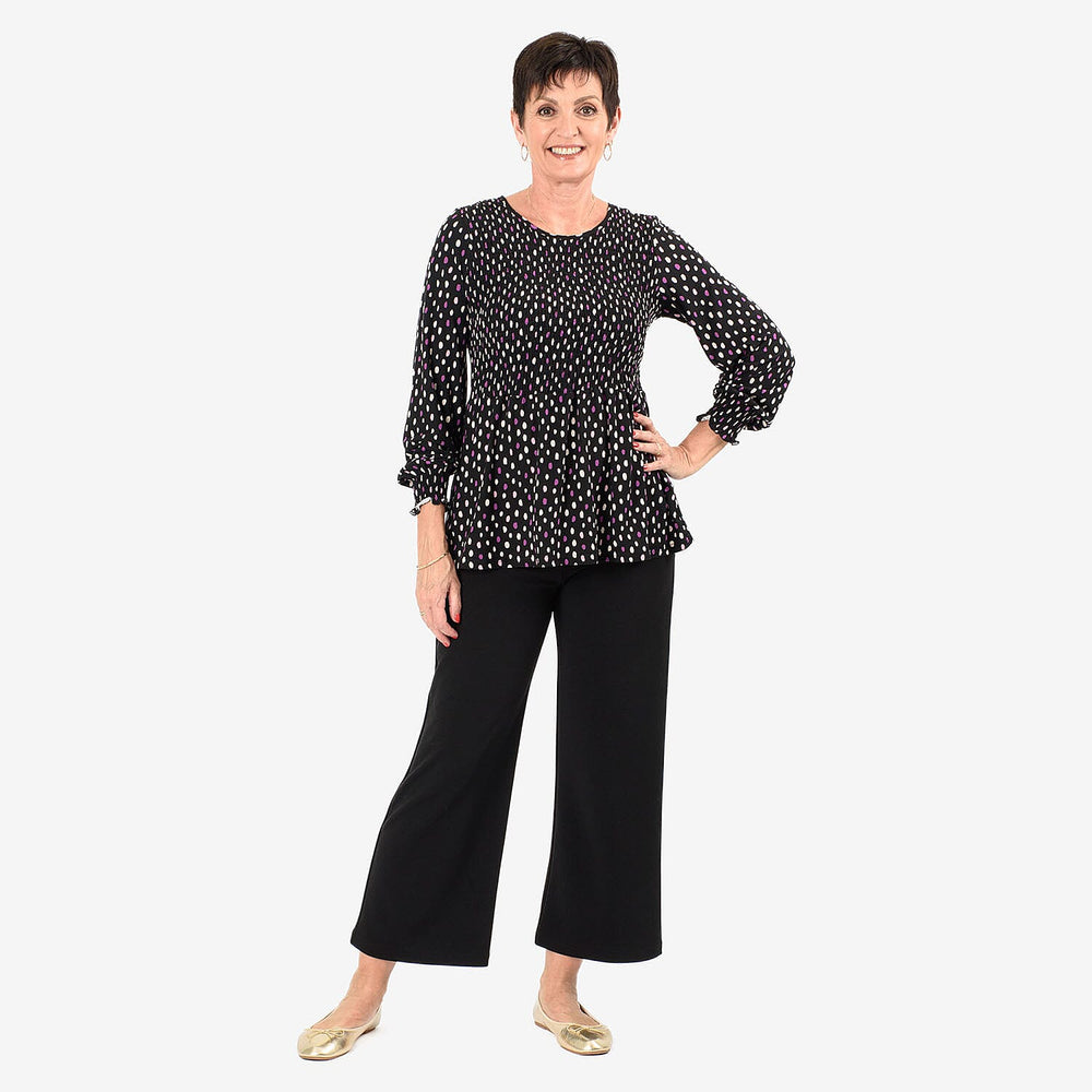 - Maisi Peplum Top (Size L) - Black