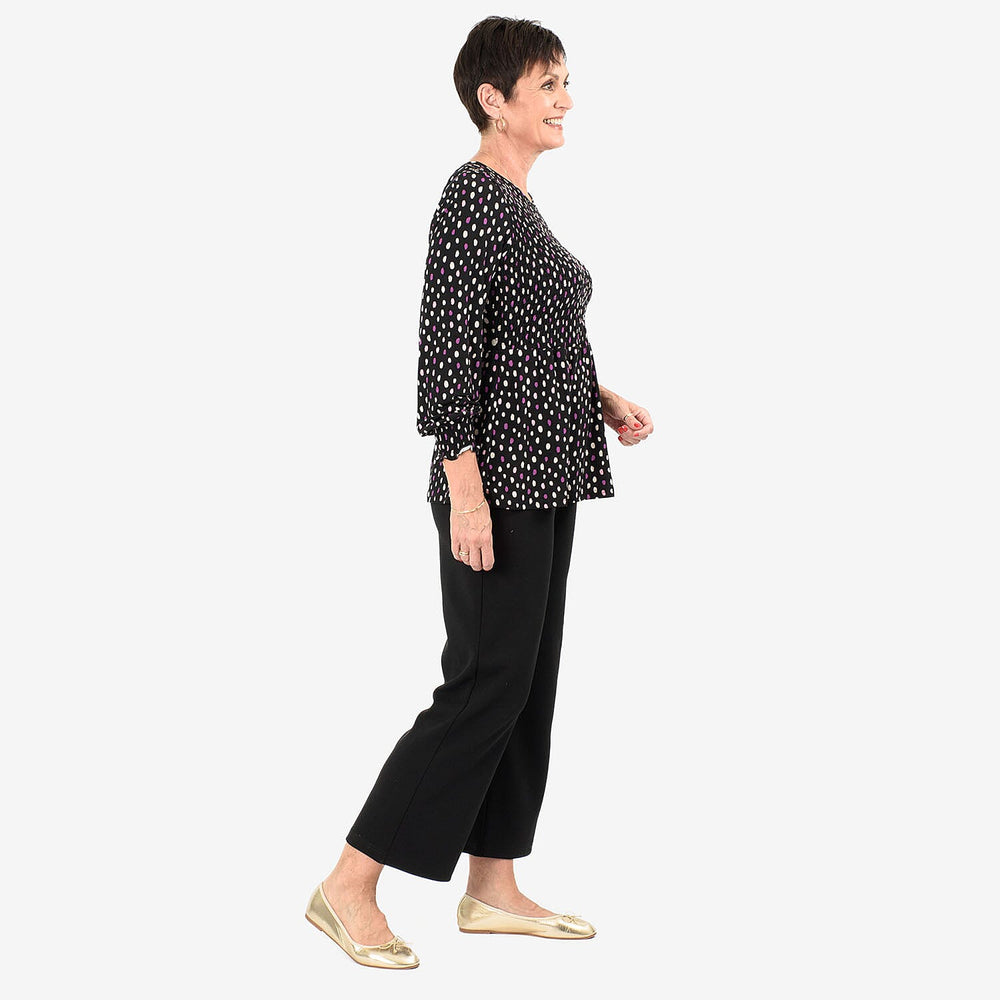 - Maisi Peplum Top (Size L) - Black