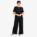 - Maisi Butterfly Embossed Puffed Sleeve Top (Size M) - Black