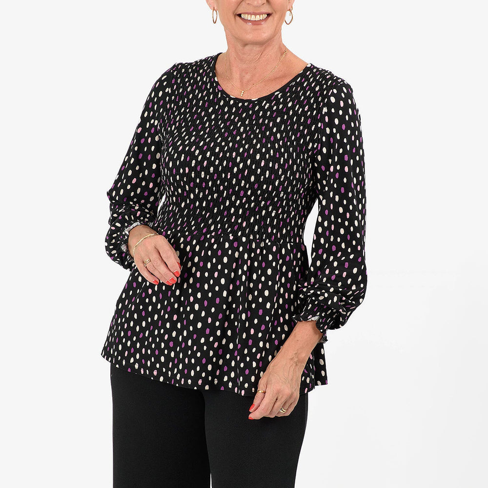 - Maisi Peplum Top (Size S) - Black