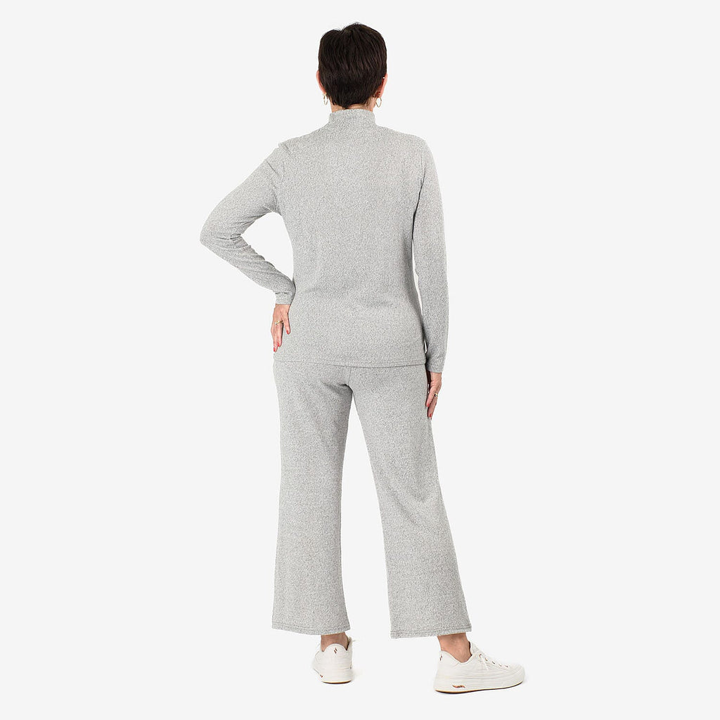 - Maisi Brushed Marl Turtle Neck Top (Size - XL, 20 to 22) - Grey