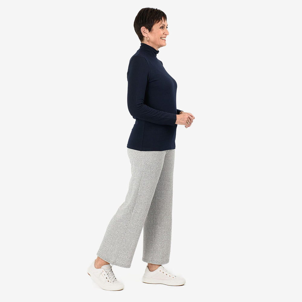 - Maisi Brushed Marl Turtle Neck Top (Size - XL, 20 to 22) - Navy