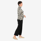 - Maisi Soft Touch Roll Neck Top (Size 16-18) - Off White - Black