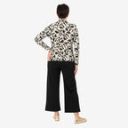 - Maisi Soft Touch Roll Neck Top (Size 16-18) - Off White - Black
