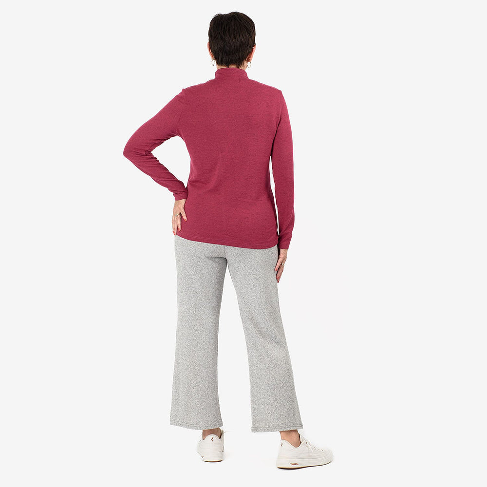 - Maisi Brushed Marl Turtle Neck Top (Size - XL, 20 to 22) - Light Plum