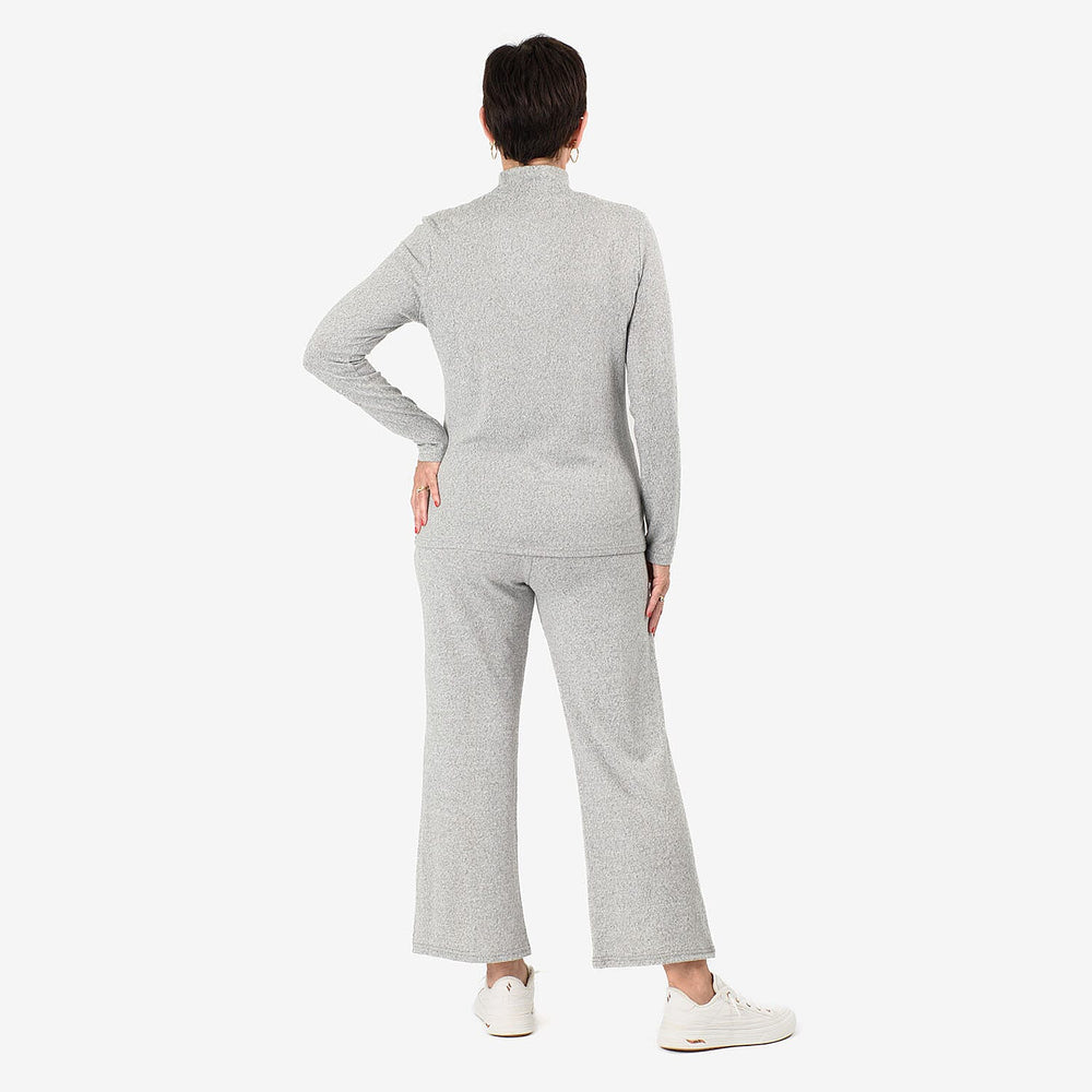 - Maisi Brushed Marl Turtle Neck Top (Size - XXL, 24 to 26) - Grey