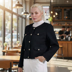 - Maisi Twill Blazer With Buttoned Pocket Detail (Size 12) - Black