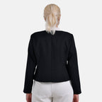 - Maisi Twill Blazer With Buttoned Pocket Detail (Size 12) - Black