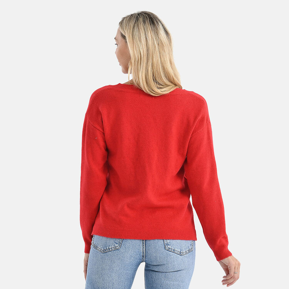 Maisi V-neck knitted jumper
