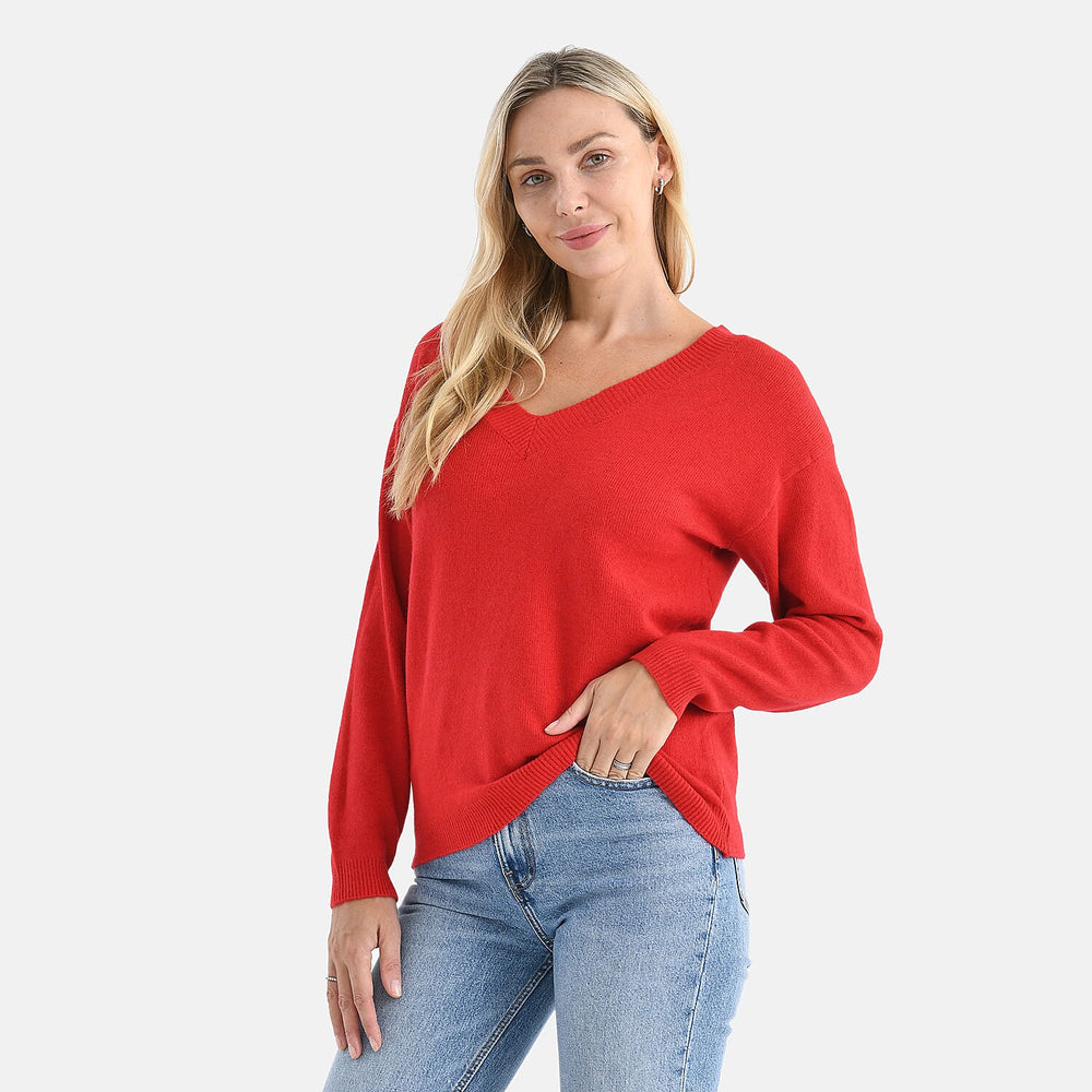Maisi V-neck knitted jumper
