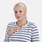 & Maisi Patterned Top (Size - XL) - White Blue & Blue White