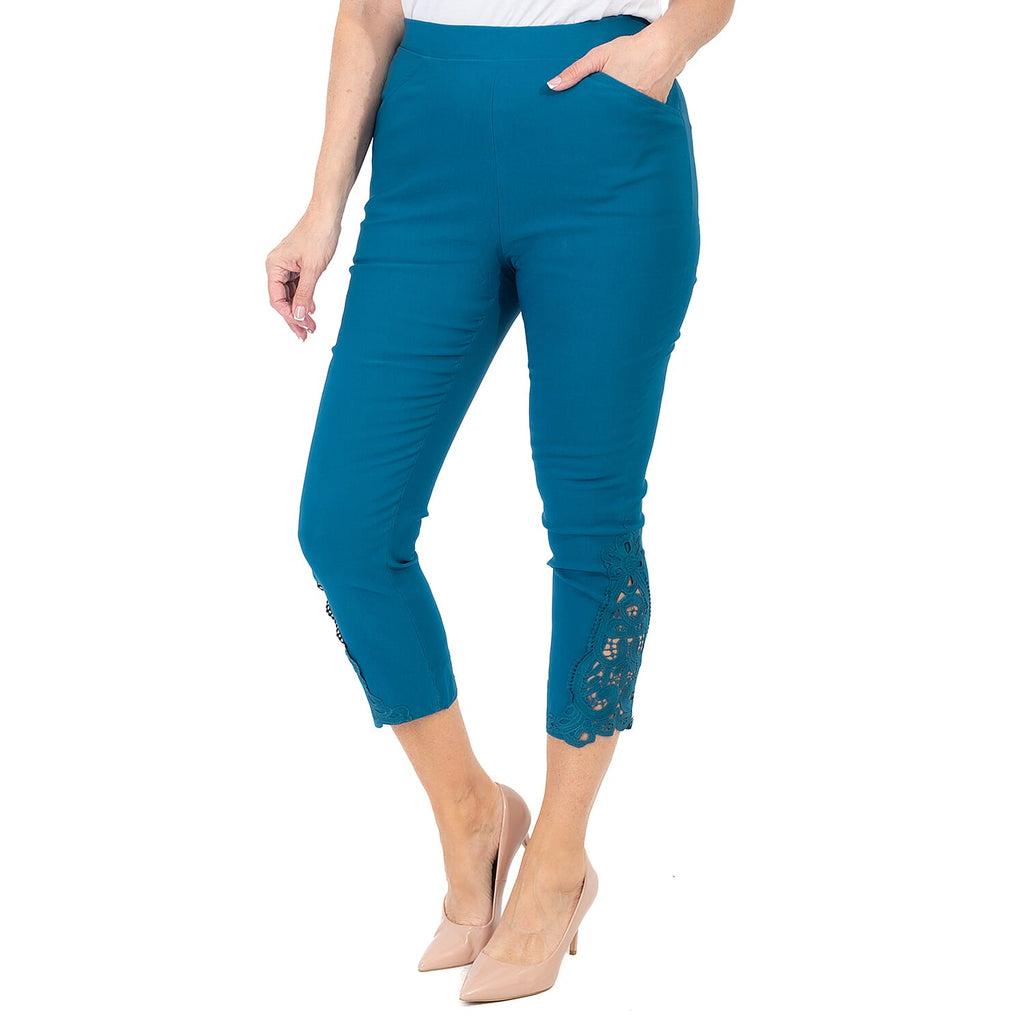 Maison Crotchet Bengaline Trouser (Size M) - Teal