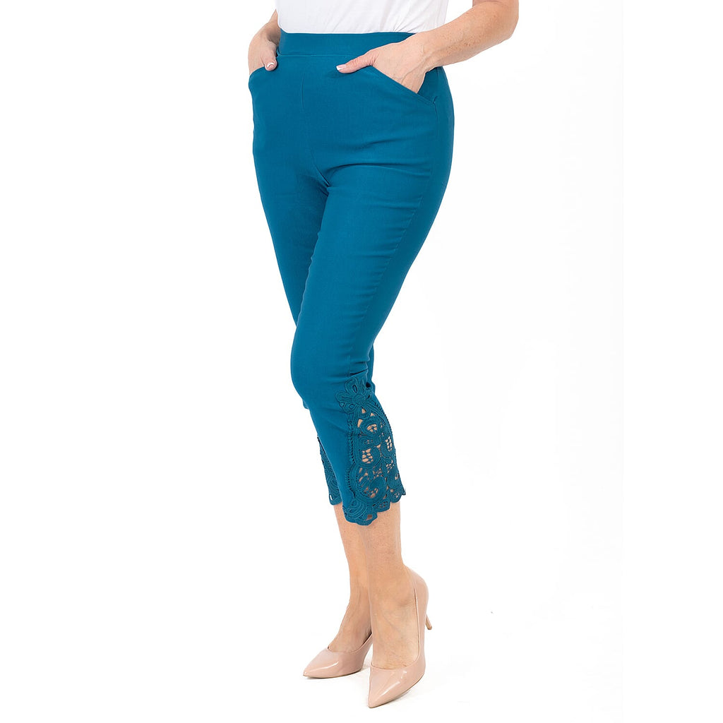 Maison Crotchet Bengaline Trouser (Size M) - Teal