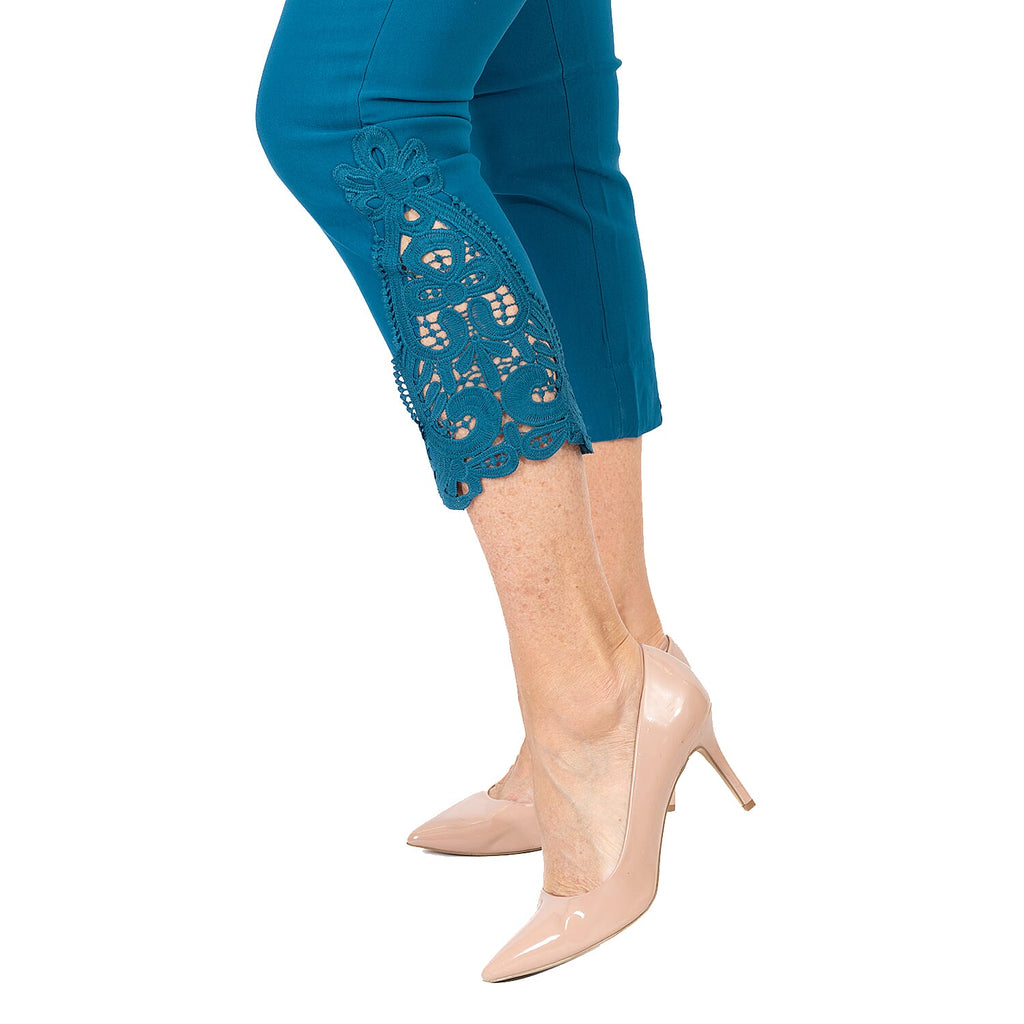 Maison Crotchet Bengaline Trouser (Size M) - Teal