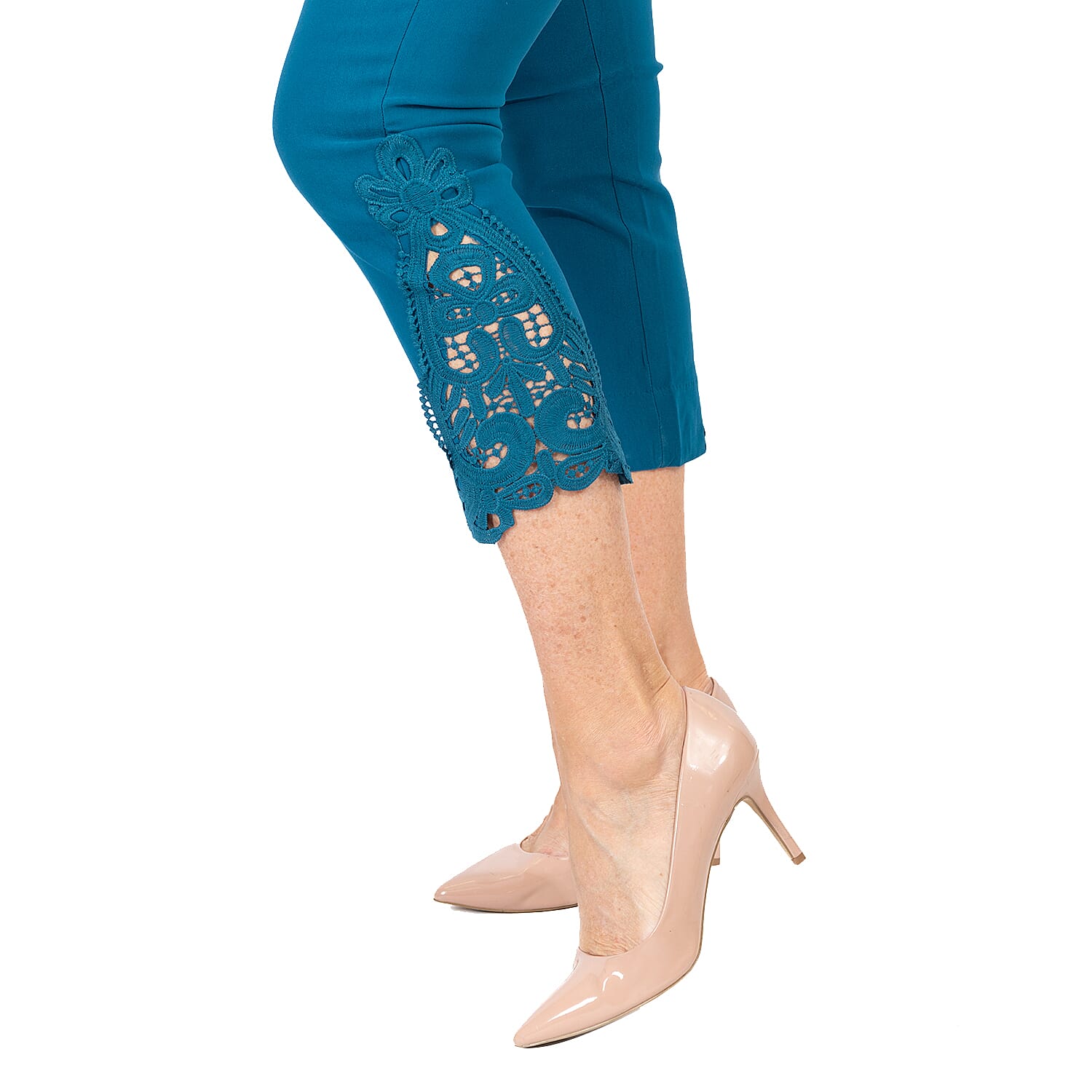 Maison Crotchet Bengaline Trouser (Size M) - Teal