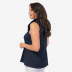 Maison Frill Sleeve Vest (Size XL,20-22) - Navy