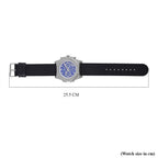 Majesty Multifunction Movt. 3 ATM Water Resistant Watch with Black Leather Strap in Silver Tone