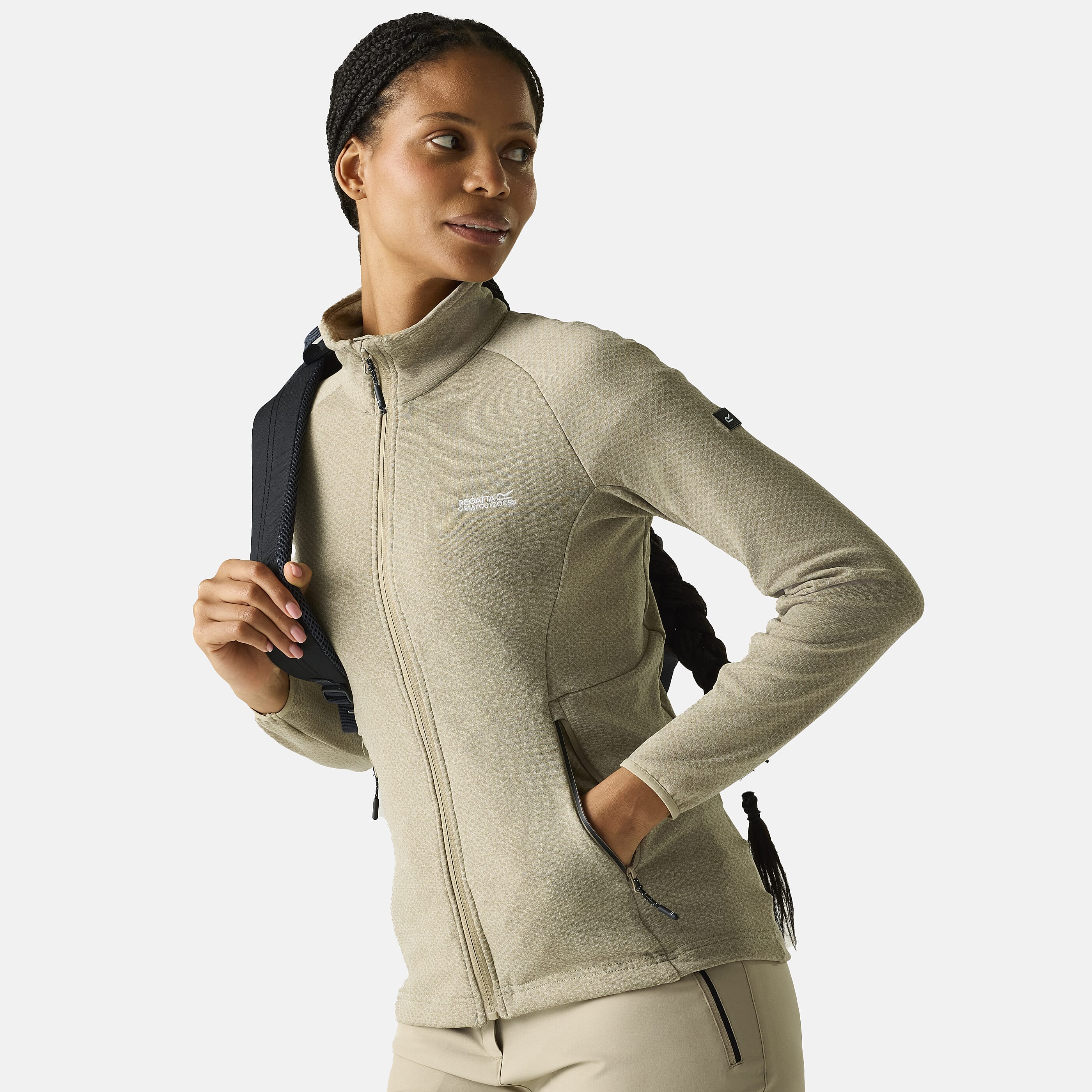Regatta Womens Softshell Jacket with Zipped Lower Pockets (Size 14) - Brown