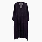 100% Viscose Tiered Dress (One Size 8 to 20) - Black