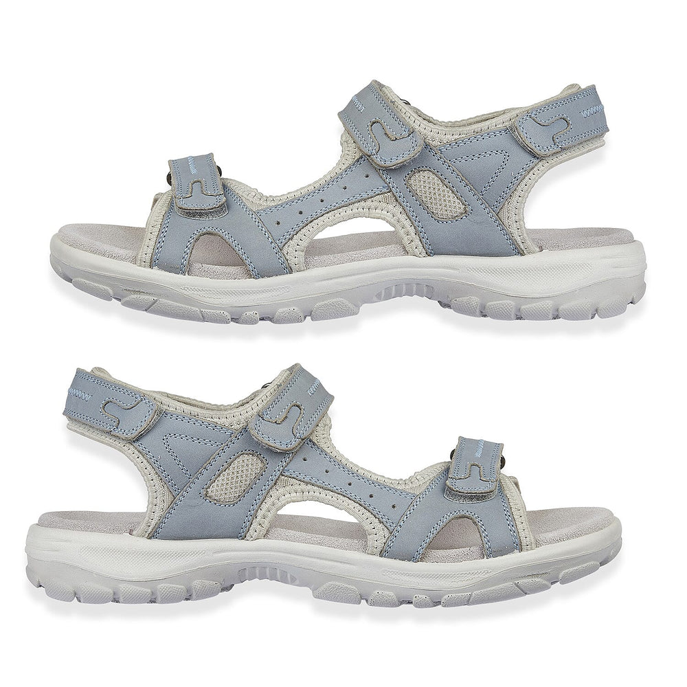 Mandy Leather Comfortable & Lightweight Padded Sandal with Adjustable Straps (Size 8) - Light Blue