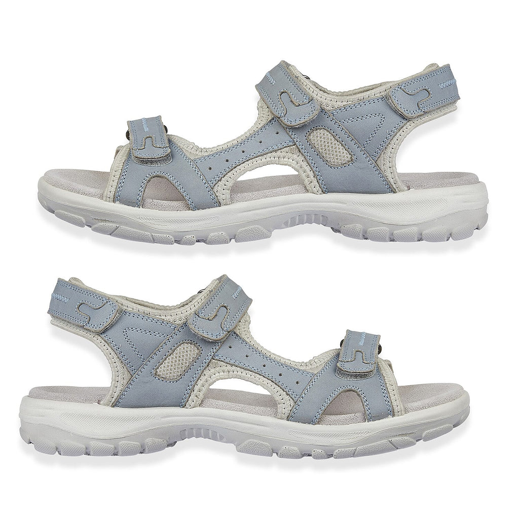 Mandy Leather Comfortable & Lightweight Padded Sandal with Adjustable Straps (Size 8) - Light Blue