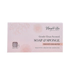 Marigold & Lotus Set of 2 Gentle Clean Scented Soap & Sponge - Rose & Shea Butter