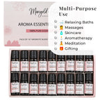 Marigold & Lotus - Set of 18 Premium Aroma Essential Oils, Aromatic Blends - 10 Ml Each