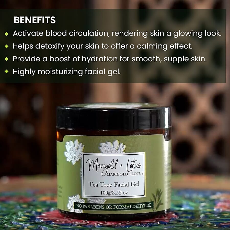 Marigold - Lotus- Tea Tree Facial Gel -3.52 oz (100GM)