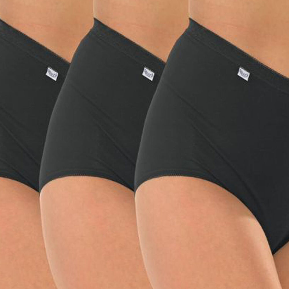 Marlon Pack of 3 Smooth Cotton Maxi Briefs (Size 20-22) - Black